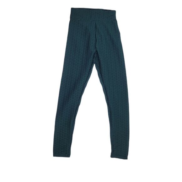 TIKTOK leggings green butt lifting high waist scrunch booty yoga workout M - Picture 2 of 11